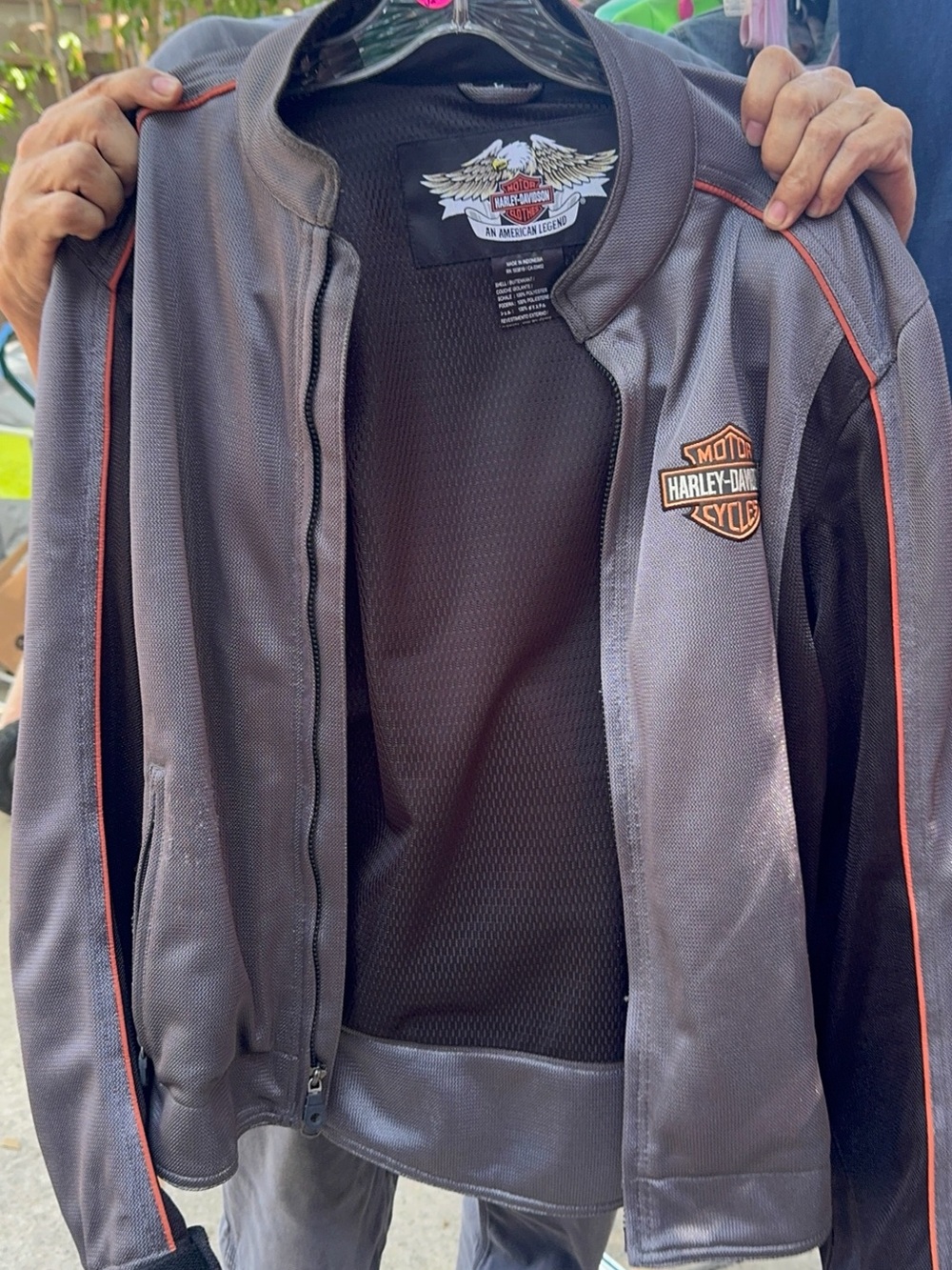 Harley-Davidson Gray Jacket with Orange Piping